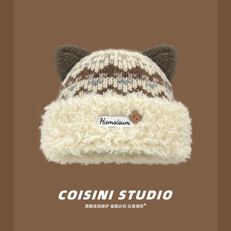 Women‘s Beanie Hat with Cute C - Beanie Cuffed Knit ulasan dan harga