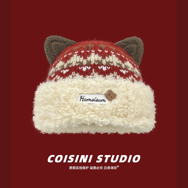 Women‘s Beanie Hat with Cute C - Beanie Cuffed Knit ulasan dan harga