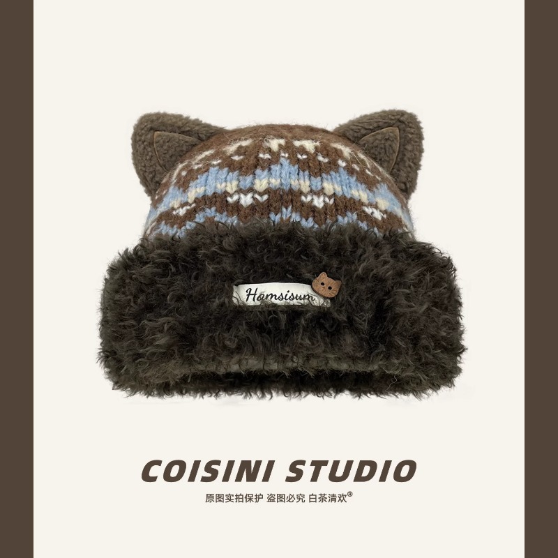 Women‘s Beanie Hat with Cute C - Beanie Cuffed Knit ulasan dan harga