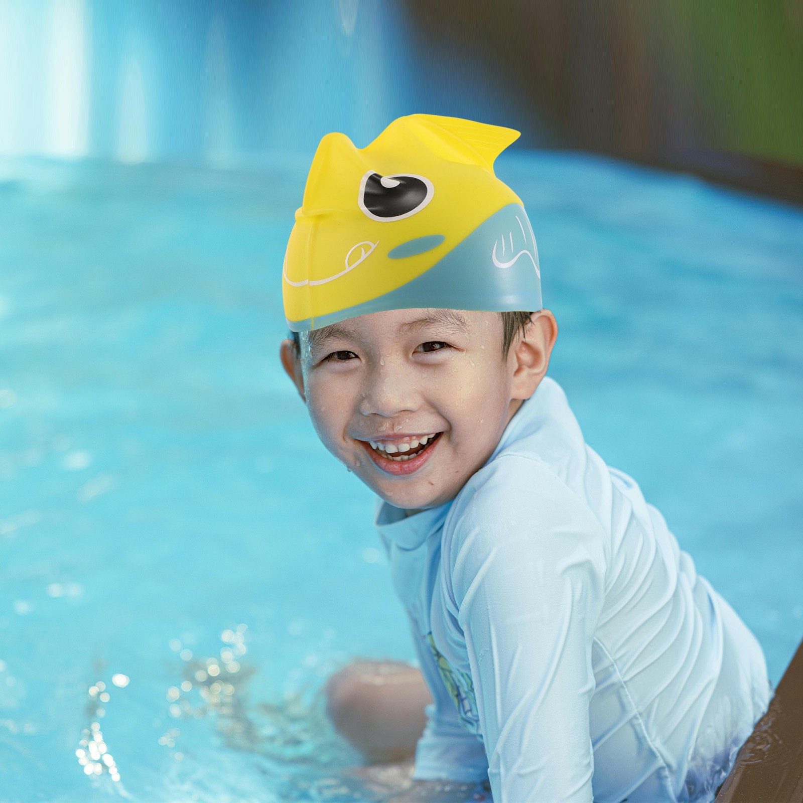 Kids Cartoon Printed Swim Cap  - Swim Hat Silicone ulasan dan harga