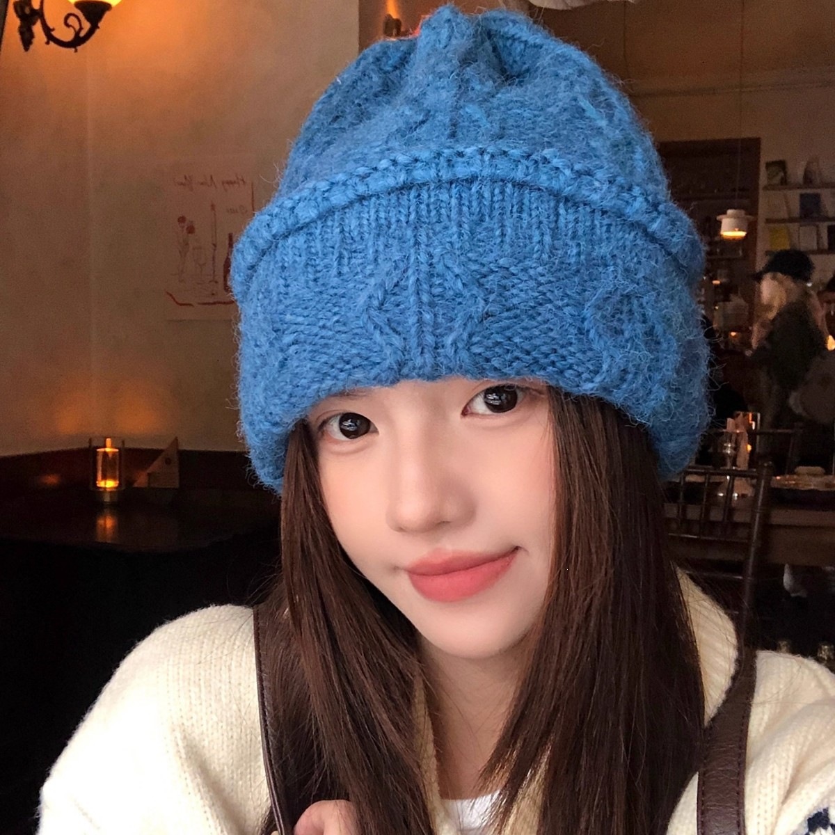 Cream Cable Knit Beanie Women  - Beanie Cuffed Knit ulasan dan harga