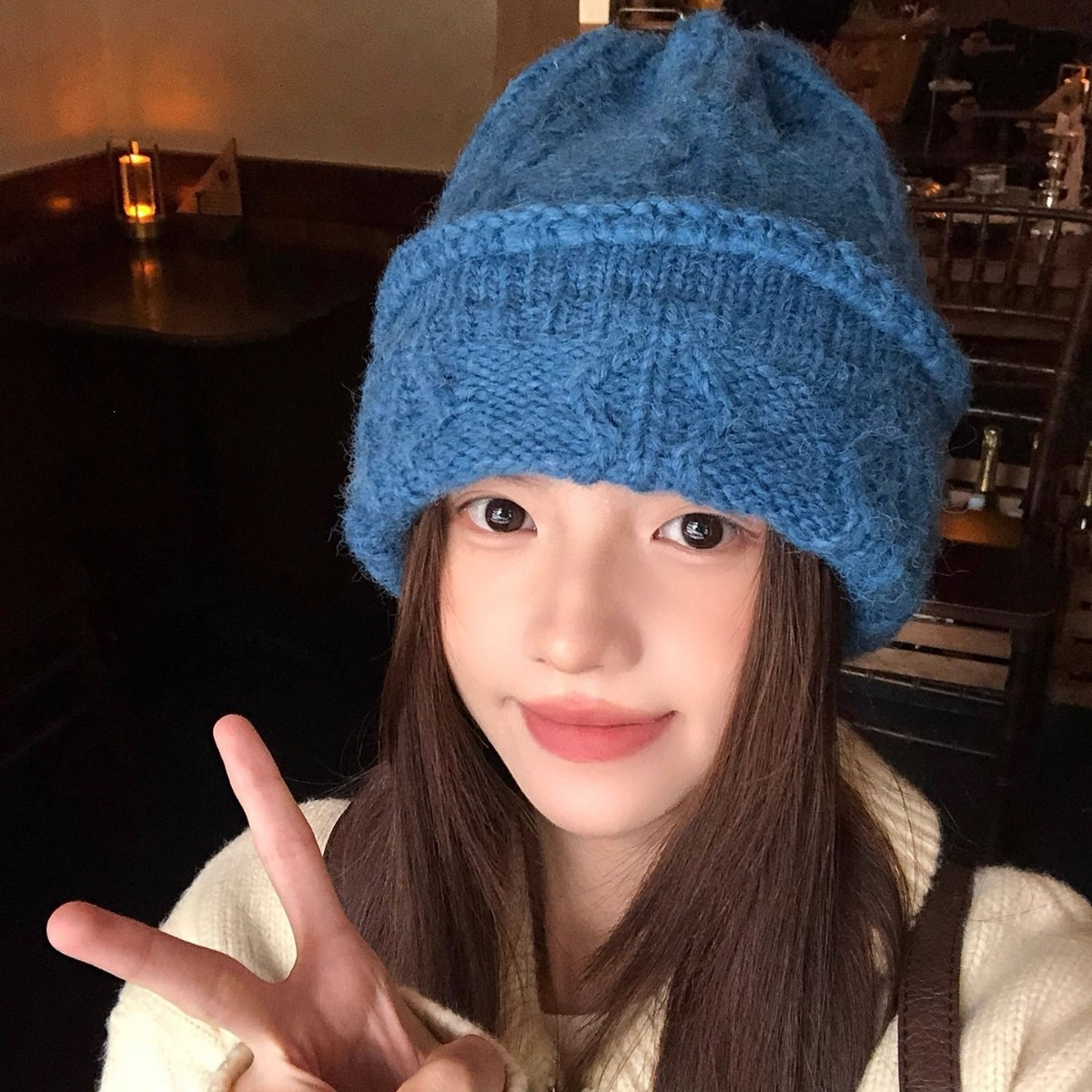 Cream Cable Knit Beanie Women  - Beanie Cuffed Knit ulasan dan harga